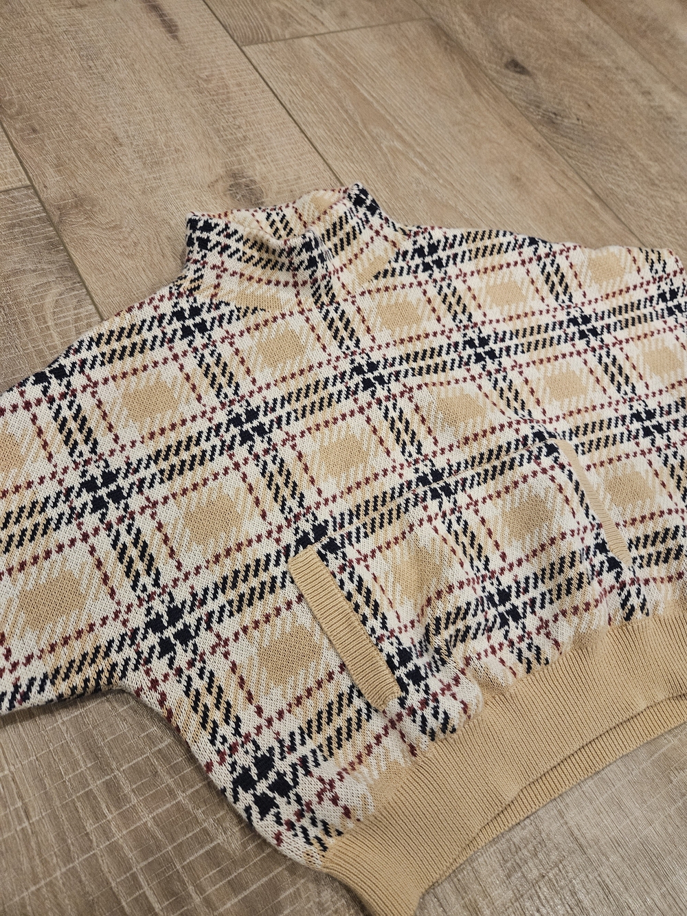 Hope & Henry Plaid Mock Neck Knit Sweater Tagged XS – Please See Measurements